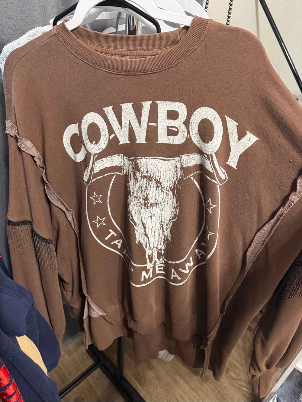 Cowboy Graphic Brown Women's Sweatshirt Sweater